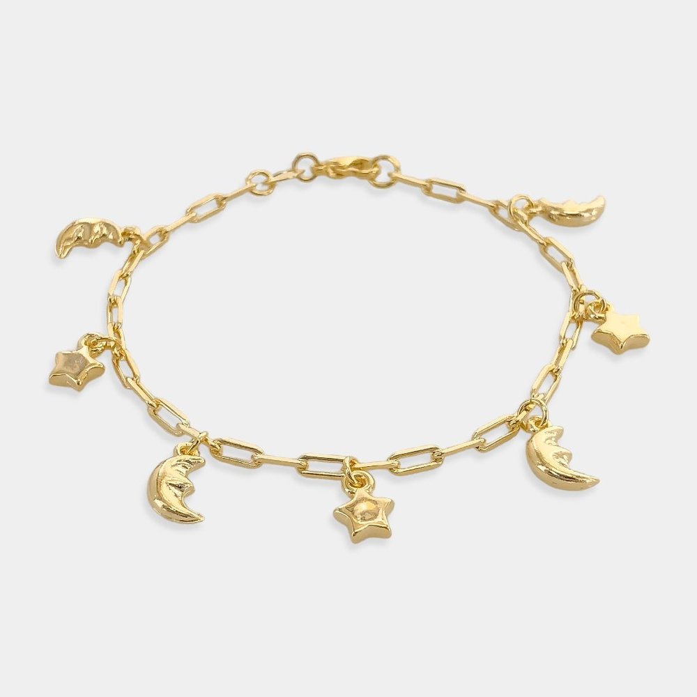 NEW Gold Filled Moon and Star Bracelet - Picture 2 of 3